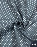 COTONE 100% - 639 POIS BIANCO FONDO BLU