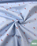 PIQUET DI COTONE - 1930 FRAGOLINE FONDO CELESTE