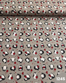 COTONE 100% - 1245 PINGUINI CUORE ROSSO