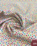 COTONE 100% - 275 POIS COLORATO FONDO BIANCO