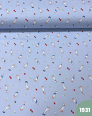 PIQUET DI COTONE - 1931 FRAGOLE PAPERE FONDO CELESTE