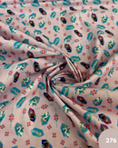 COTONE 100% - 276 FROZEN PERSONAGGI FONDO ROSA