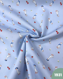 PIQUET DI COTONE - 1931 FRAGOLE PAPERE FONDO CELESTE