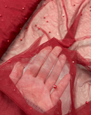 TULLE CON PERLINE BORDEAUX