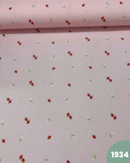 PIQUET DI COTONE - 1934 FRAGOLE FONDO ROSA