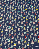 COTONE 100% - 286 BARCHETTA COLORATA FONDO BLU