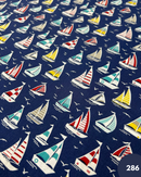 COTONE 100% - 286 BARCHETTA COLORATA FONDO BLU