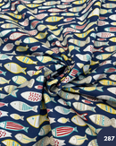 COTONE 100% - 287 PESCI COLORATI FONDO BLU