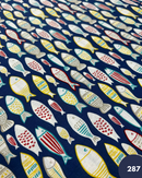 COTONE 100% - 287 PESCI COLORATI FONDO BLU