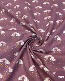 COTONE 100% - 289 ARCOBALENO CUORE FONDO MALVA