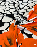 SATIN - 28 PAPAVERO ARANCIO DEGRADÈ FONDO NERO