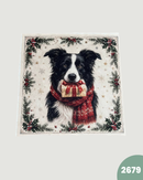 PANNELLO VELLUTO DOPPIATO - 2679 CANE NATALE