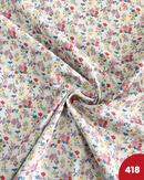 COTONE 100% - 418 FIORI COLORATI FONDO BIANCO