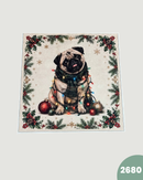 PANNELLO VELLUTO DOPPIATO - 2680 CANE NATALE