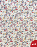 COTONE 100% - 418 FIORI COLORATI FONDO BIANCO