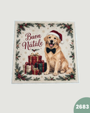 PANNELLO VELLUTO DOPPIATO - 2683 CANE NATALE