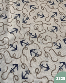COTONE ARREDAMENTO - 2329 ANCORA BLU FONDO BEIGE