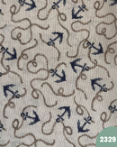 COTONE ARREDAMENTO - 2329 ANCORA BLU FONDO BEIGE