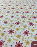 COTONE 100% - 299 STELLA DI NATALE ROSSA FONDO BIANCO