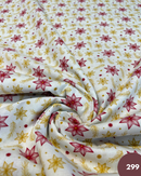 COTONE 100% - 299 STELLA DI NATALE ROSSA FONDO BIANCO