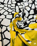 SATIN - 29 PAPAVERO GIALLO DEGRADÈ FONDO NERO E BIANCO