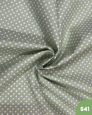 COTONE 100% - 641 POIS BIANCO FONDO VERDE