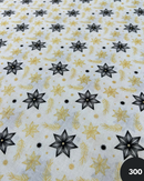 COTONE 100% - 300 STELLA DI NATALE NERA FONDO BIANCO