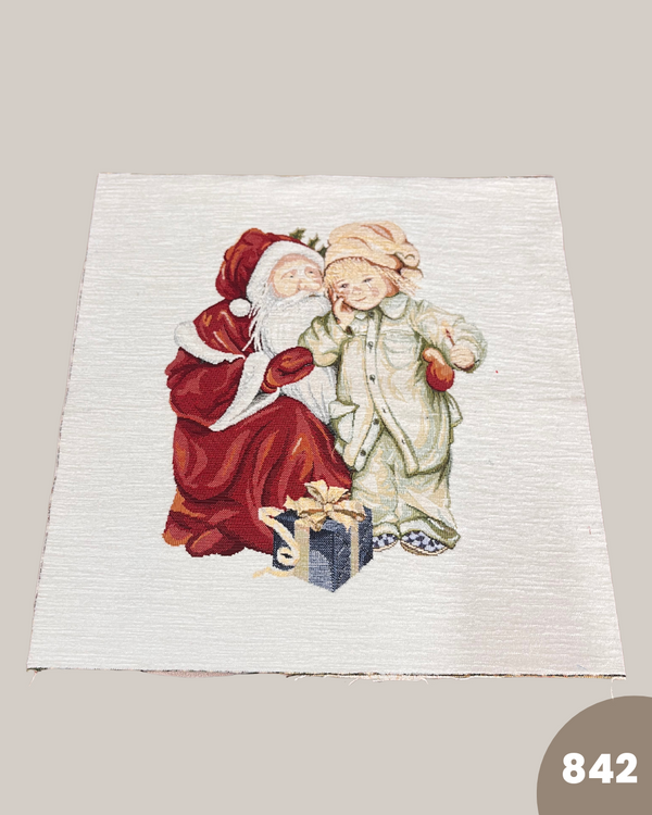 PANNELLO GOBELIN CINIGLIA  - 842 BAMBINO E BABBO NATALE