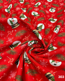 COTONE 100% - 303 ALBERO DI NATALE FONDO ROSSO