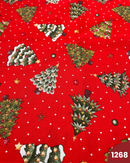 COTONE ARREDAMENTO - 1268 ALBERI DI NATALE FONDO ROSSO