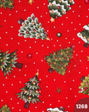 COTONE ARREDAMENTO - 1268 ALBERI DI NATALE FONDO ROSSO