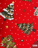 COTONE ARREDAMENTO - 1268 ALBERI DI NATALE FONDO ROSSO