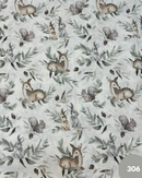 COTONE 100% - 306 CERBIATTO E CONIGLIO FOGLIE VERDE SALVIA