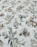 COTONE 100% - 306 CERBIATTO E CONIGLIO FOGLIE VERDE SALVIA