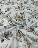 COTONE 100% - 306 CERBIATTO E CONIGLIO FOGLIE VERDE SALVIA