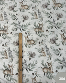 COTONE 100% - 306 CERBIATTO E CONIGLIO FOGLIE VERDE SALVIA