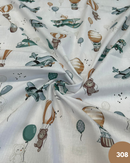 COTONE 100% - 308 ORSETTO E VOLPE IN AEROPLANO