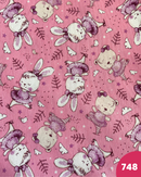 COTONE ARREDAMENTO - 748 CONIGLIETTO E ORSETTO FONDO ROSA