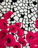 SATIN - 30 PAPAVERO FUCSIA DEGRADÈ FONDO NERO E BIANCO