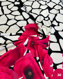 SATIN - 30 PAPAVERO FUCSIA DEGRADÈ FONDO NERO E BIANCO