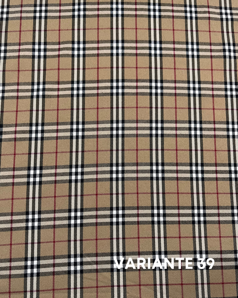 LANETTA SCOZZESE - 39 TARTAN BEIGE/NERO/BIANCO