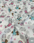 COTONE 100% - 312 CONIGLIETTO DONDOLO ROSA E CELESTE