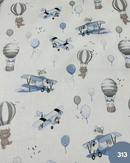 COTONE 100% - 313 ORSETTO AEROPLANO CELESTE E GRIGIO