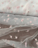 TULLE RICAMO FIORELLINO FONDO BIANCO