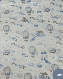 COTONE 100% - 319 MONGOLFIERA ED AEROPLANO BEIGE E CELESTE