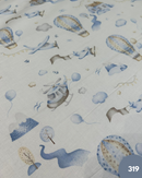 COTONE 100% - 319 MONGOLFIERA ED AEROPLANO BEIGE E CELESTE