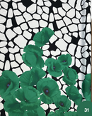 SATIN - 31 PAPAVERO VERDE DEGRADÈ FONDO NERO E BIANCO