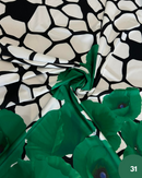 SATIN - 31 PAPAVERO VERDE DEGRADÈ FONDO NERO E BIANCO