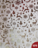 VELLUTO STAMPATO - 1272 RENNE ORO FONDO PANNA