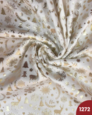 VELLUTO STAMPATO - 1272 RENNE ORO FONDO PANNA